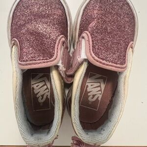 Vans Toddler Sparkly Pink Slip-On Sneakers Size 5